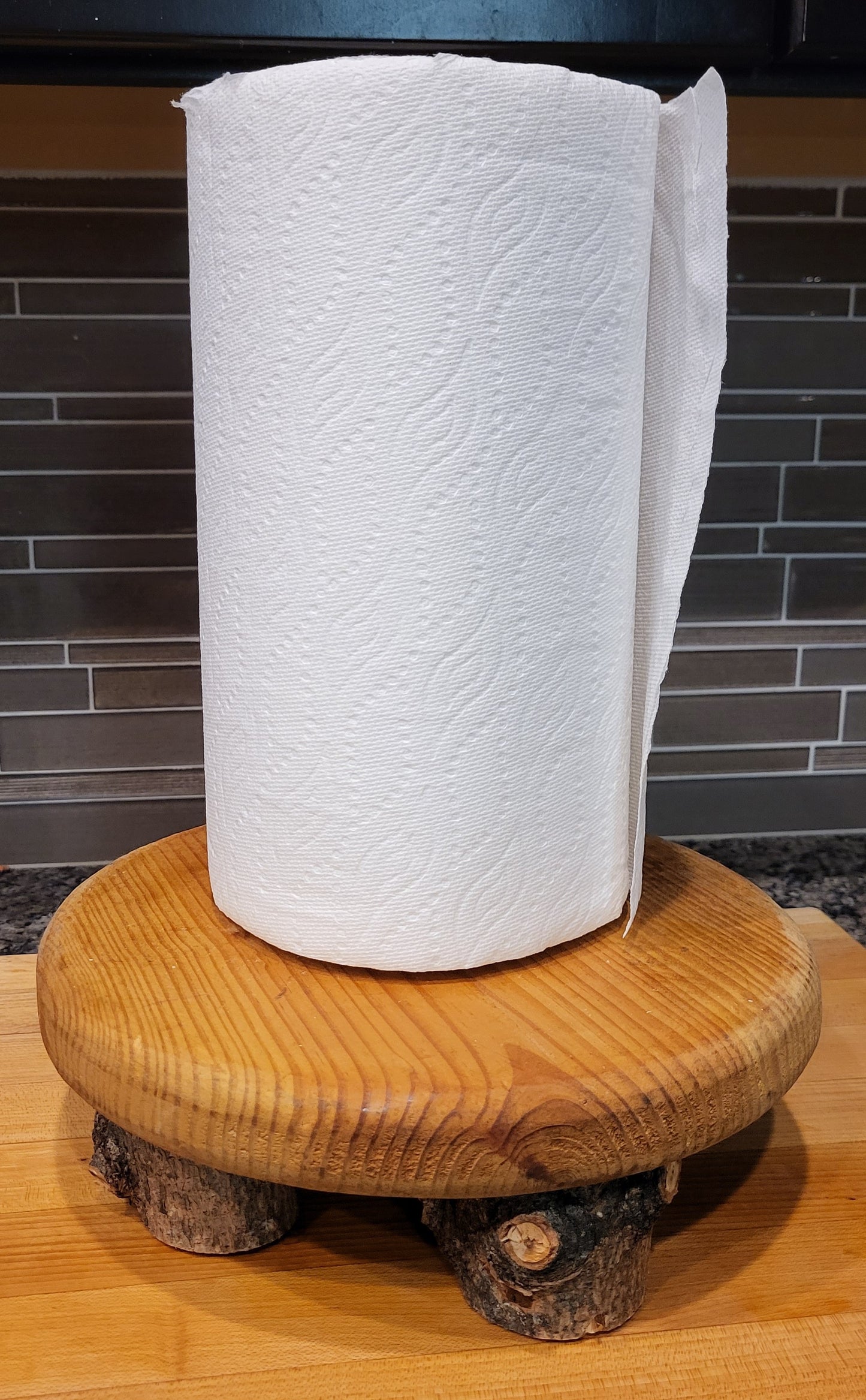 Custom Paper Towel Holder From Recycled Christmas Trees